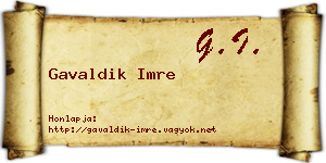 Gavaldik Imre névjegykártya